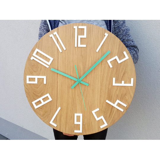 Ceasuri de perete Dub Slim alb 49 cm