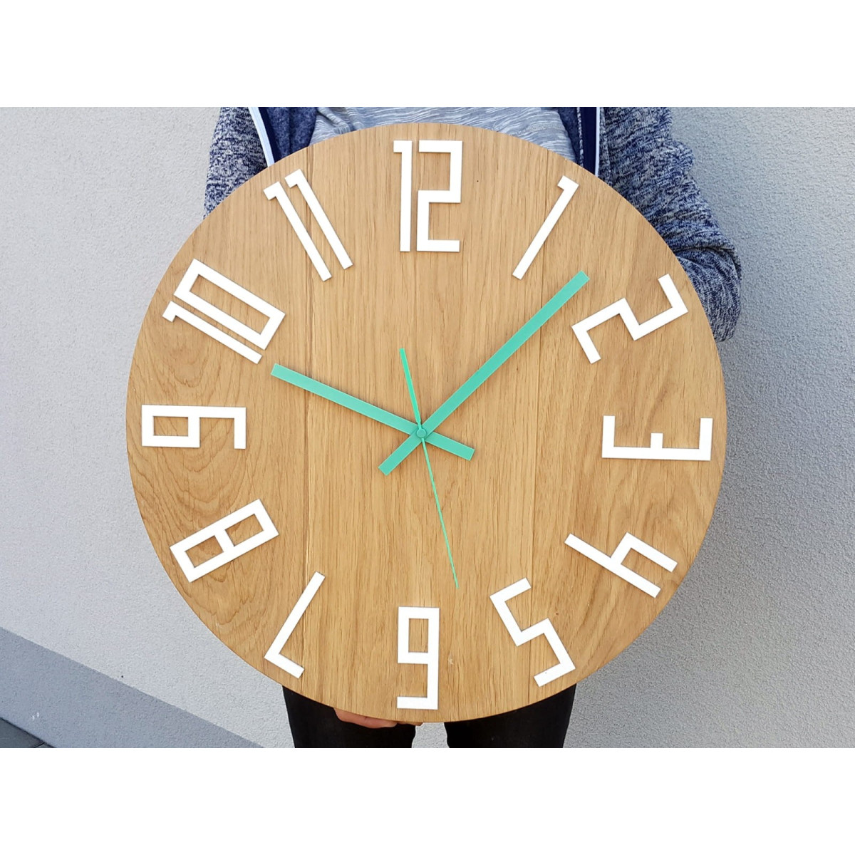 Ceasuri de perete Dub Slim alb 49 cm