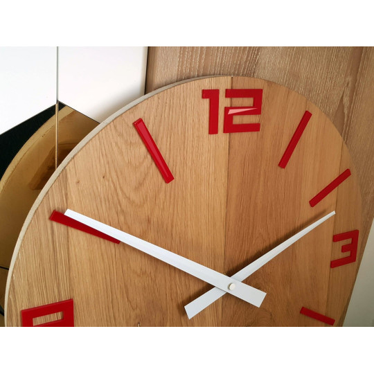 Ceas de perete Rustic Dub Roșu 49cm
