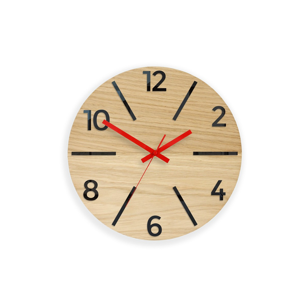 Ceas de perete modern din stejar AKSEL 33 cm