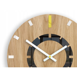 Ceas de perete modern din stejar ATENA 33 cm