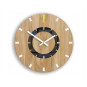 Ceas de perete modern din stejar ATENA 33 cm