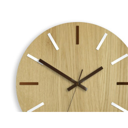 Ceas de perete modern din stejar SOLO 33 cm