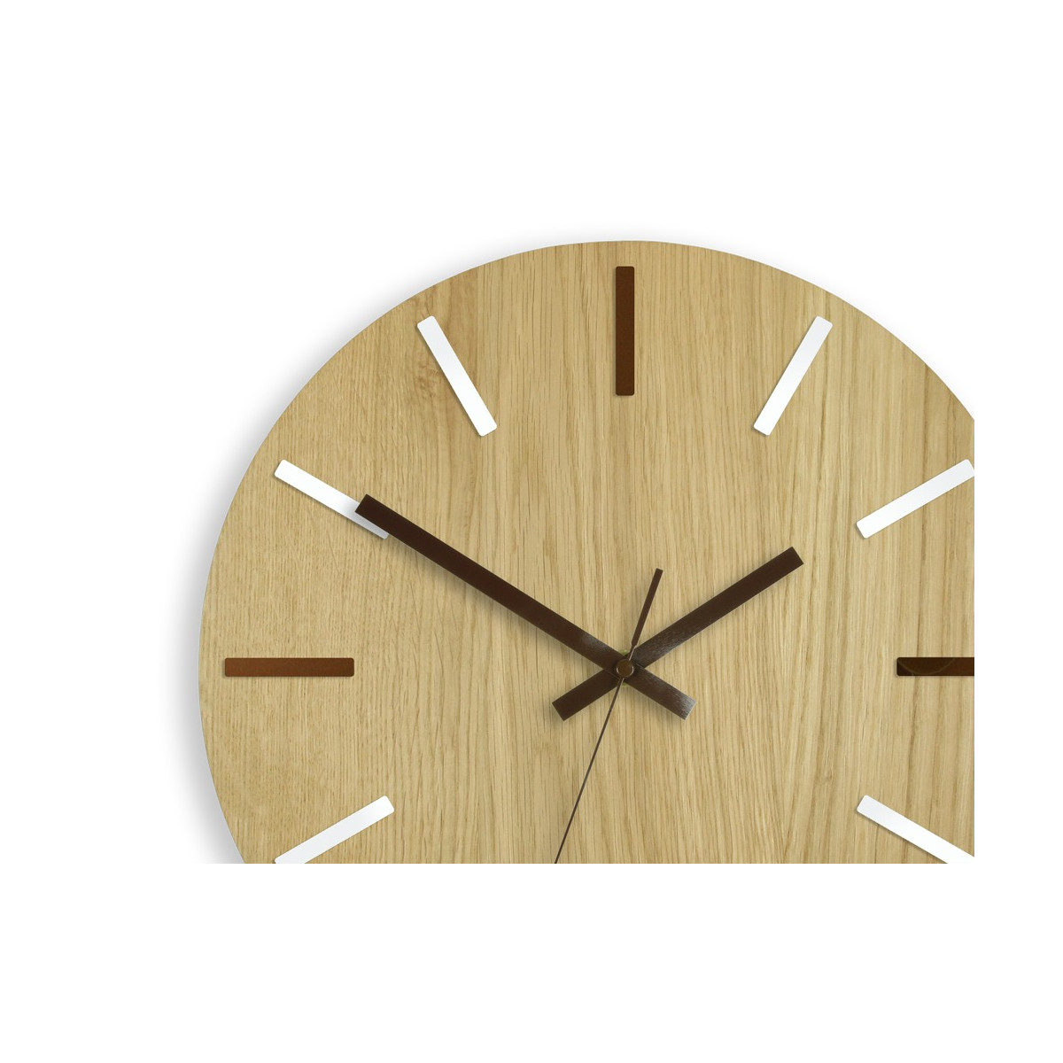 Ceas de perete modern din stejar SOLO 33 cm