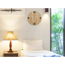 Ceasuri de perete 3D de calitate din stejar arabesc 33 cm