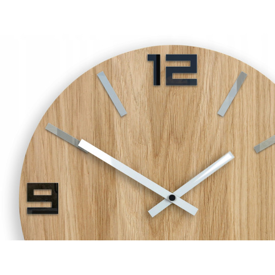 Ceasuri de perete 3D de calitate din stejar arabesc 33 cm