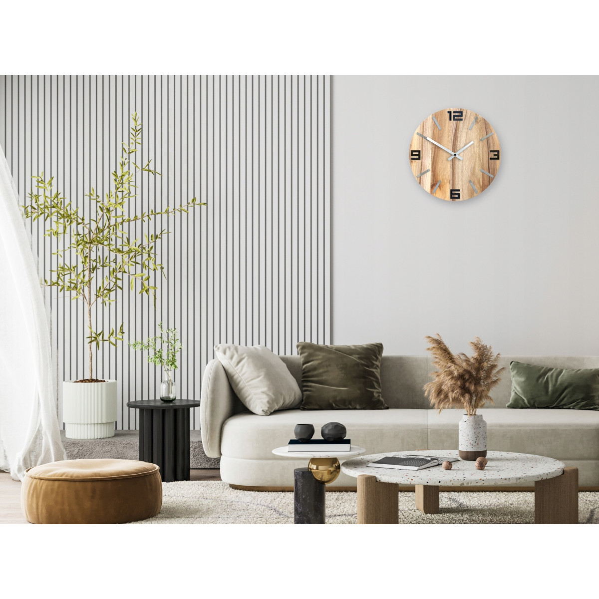 Ceasuri de perete 3D de calitate - nuc arabesc 33 cm