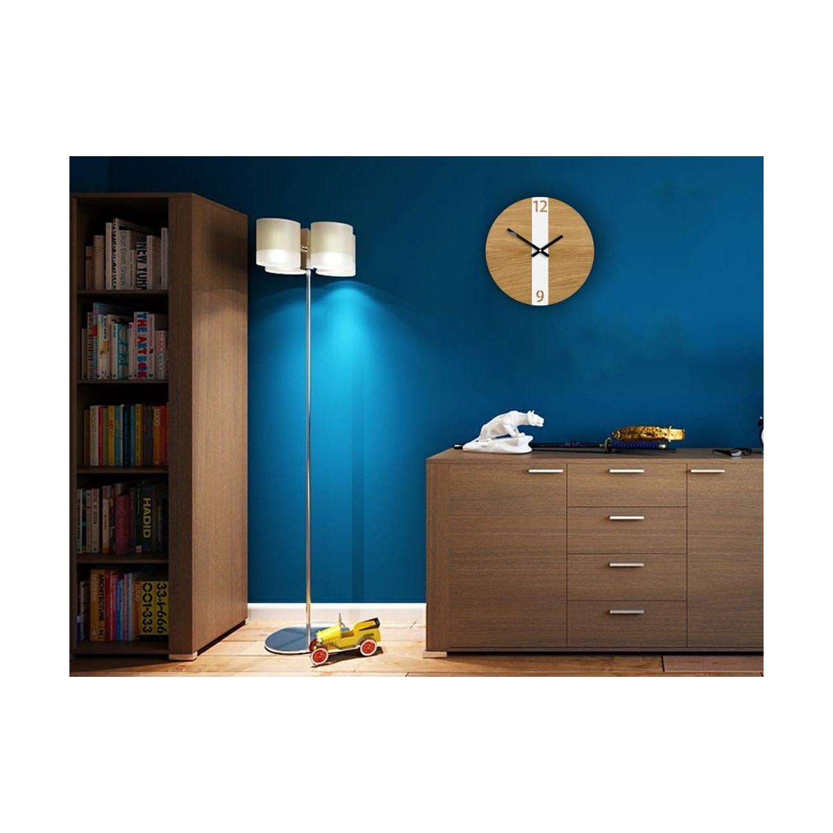 Ceas de perete Dub Strip White 33,5 cm