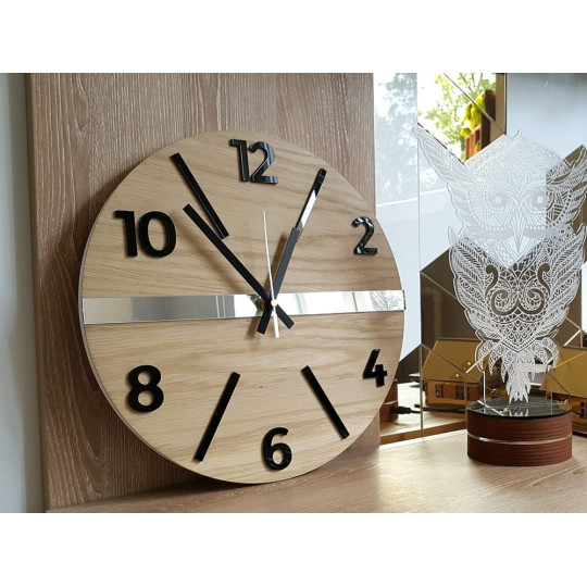 Ceasuri de perete din stejar de lux, 33 cm