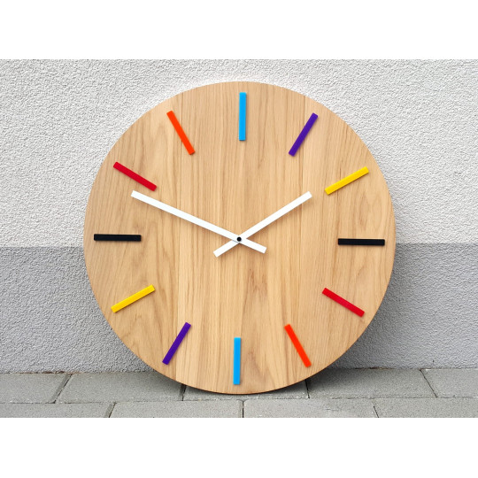 Ceas de perete colorat stejar 49cm