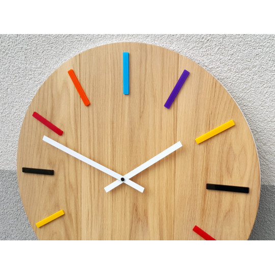 Ceas de perete colorat stejar 49cm