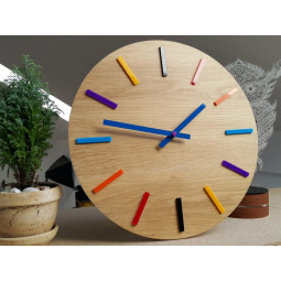 Ceas de perete colorat cu cadran albastru de 33 cm