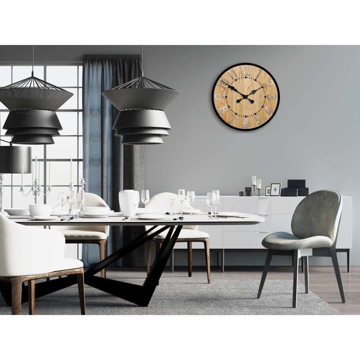 Ceas de perete BerlinWoodTortora 33 cm