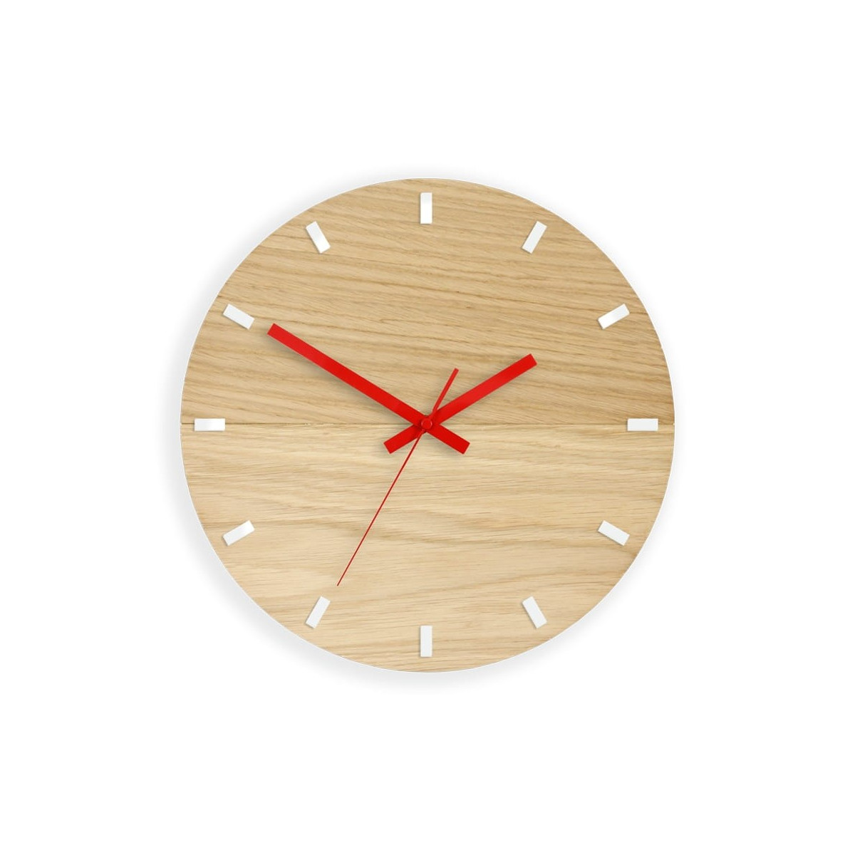 Ceas de perete din lemn Solo Roșu & Alb 33 cm