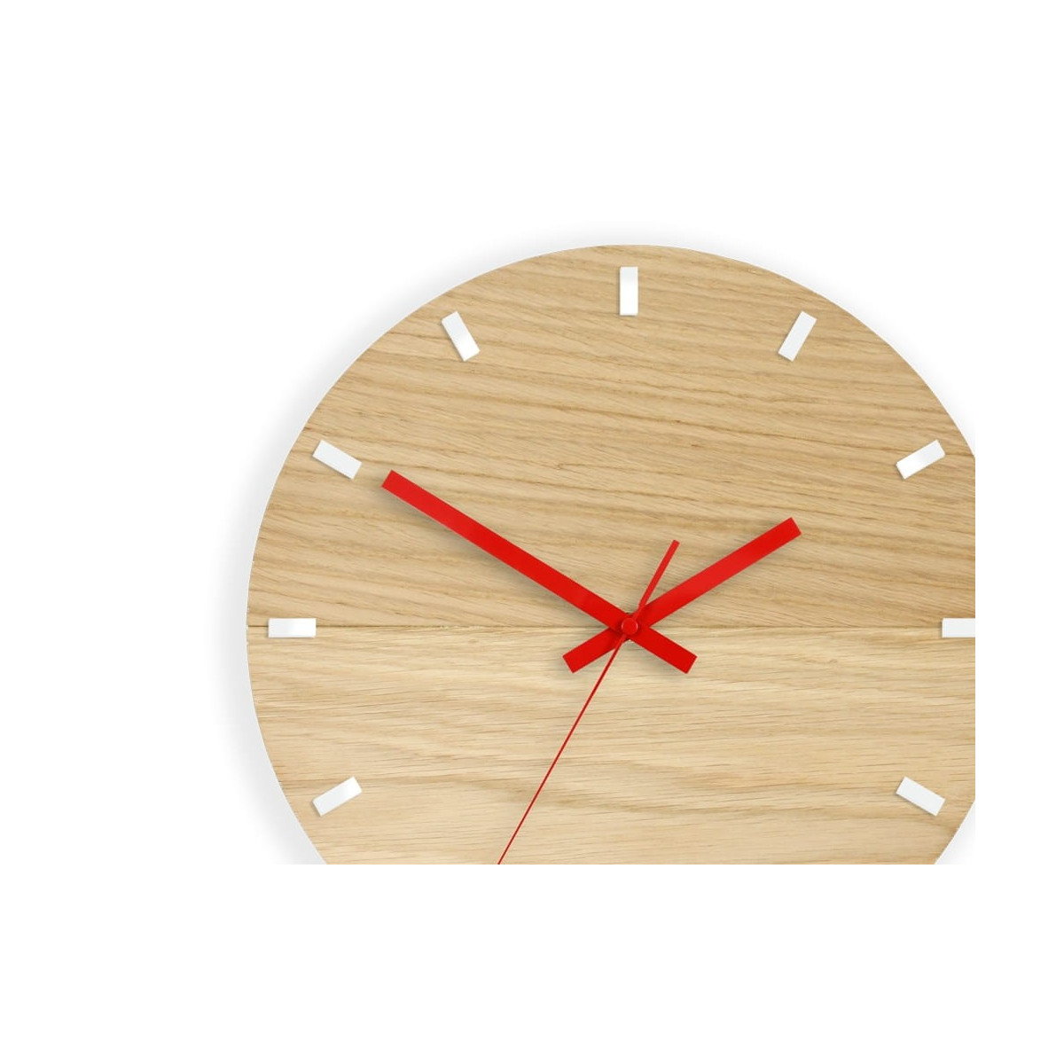 Ceas de perete din lemn Solo Roșu & Alb 33 cm