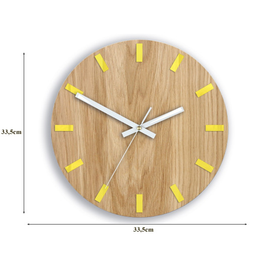 Ceas de perete galben simplu 33 cm
