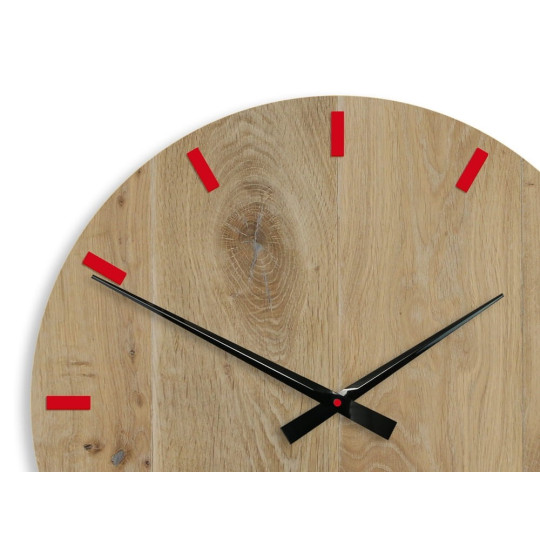 Ceasuri rustice de perete din stejar Solo 49 cm