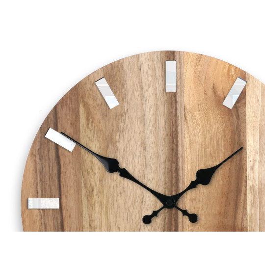 Ceas de perete simplu nuc alb 33 cm