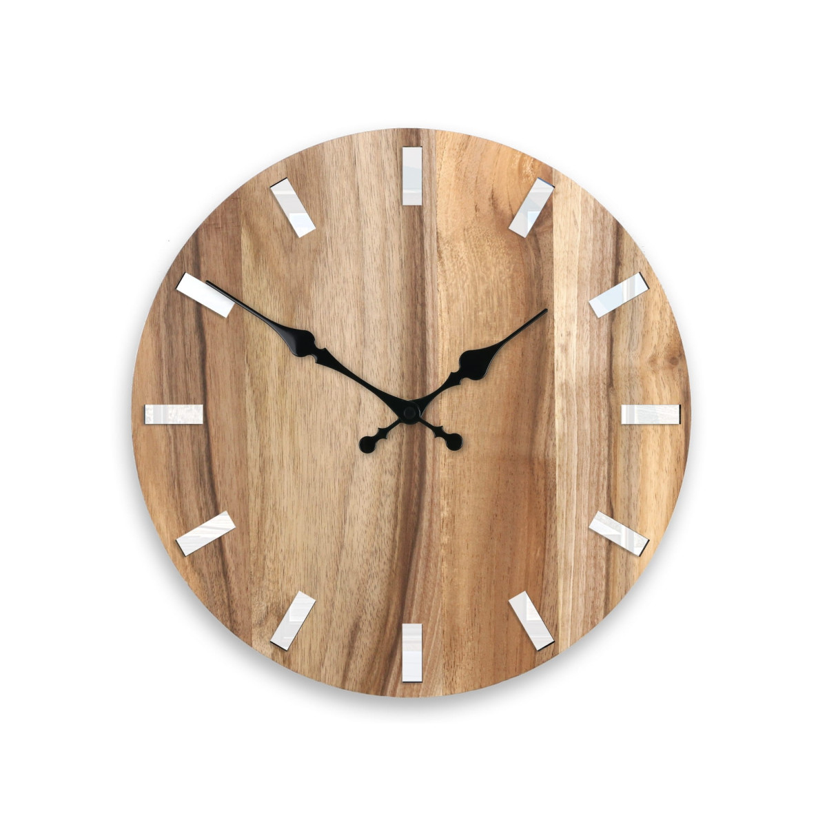 Ceas de perete simplu nuc alb 33 cm