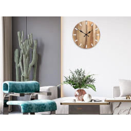 Ceas de perete simplu nuc alb 33 cm