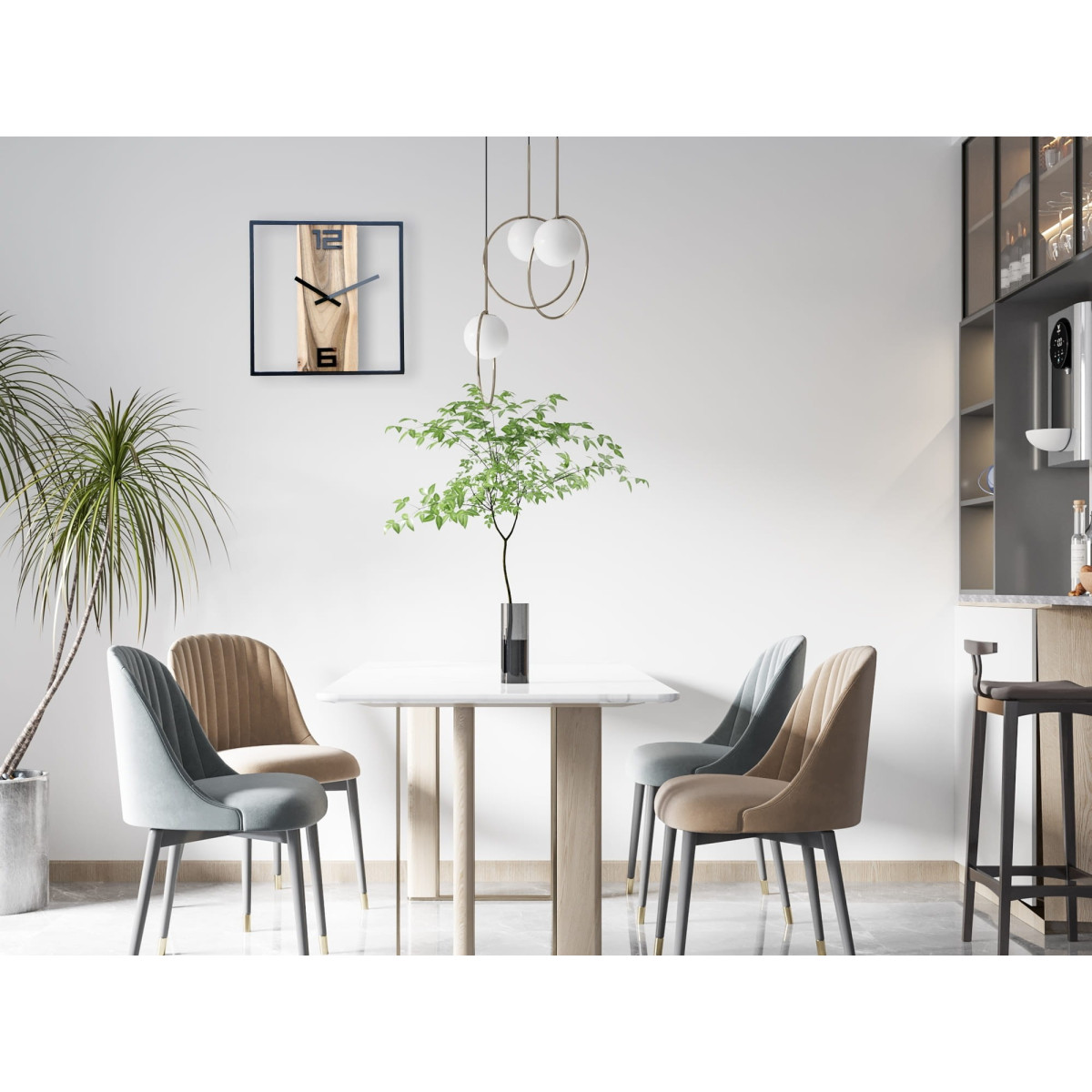 Ceas de mansardă din nuc, 33 cm