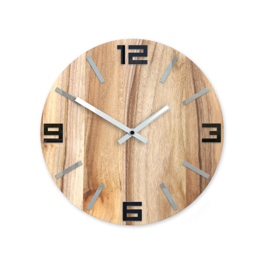 Ceasuri de perete din nuc cu aluminiu negru 33,5 cm