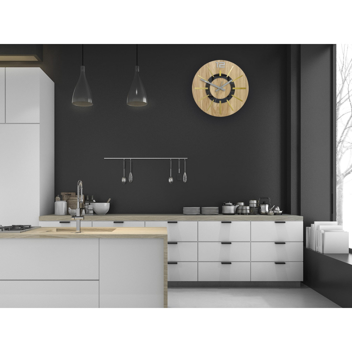 Ceasuri norvegiene din metal auriu, 33 cm