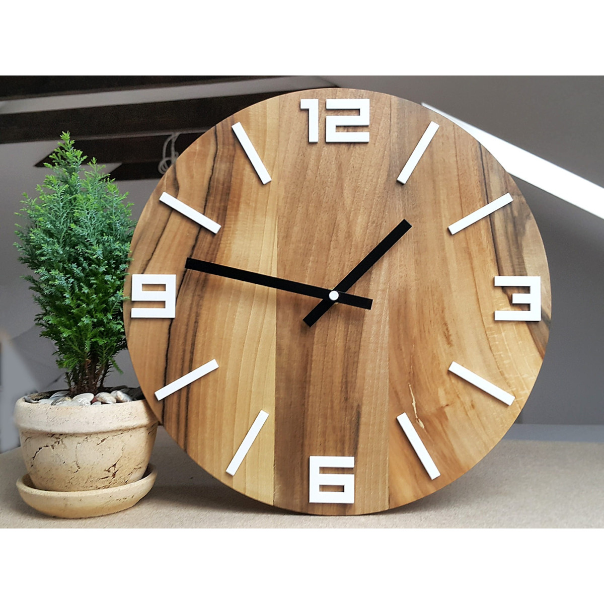 Ceas din lemn de nuc Arabica 33 cm