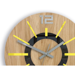 Ceasuri din lemn Nordic galbene 33 cm