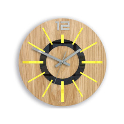 Ceasuri din lemn Nordic galbene 33 cm