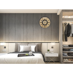 Ceasuri de perete din lemn Nordic, negru mat, 33 cm