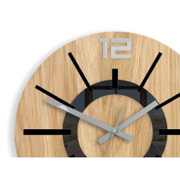 Ceasuri de perete din lemn Nordic, negru mat, 33 cm