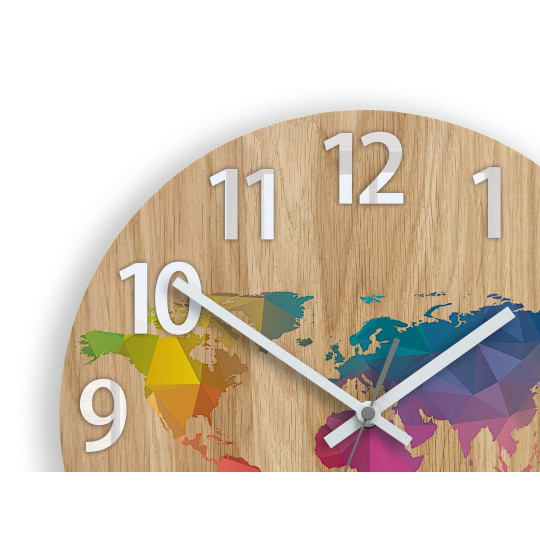 Ceasuri din lemn cu hartă a lumii și cifre de 33 cm