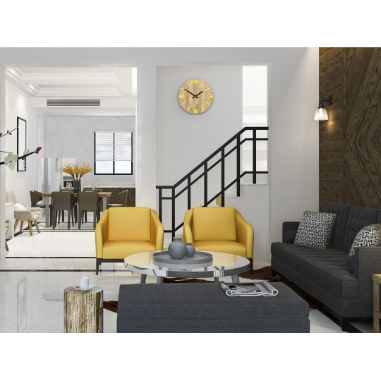 Ceasuri din lemn galbene arabe de 33 cm