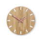 Ceas de perete din stejar SIMPLE - alb/roz 33 cm