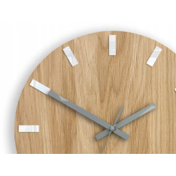 Ceasuri de perete din stejar SIMPLE - alb/gri 33 cm