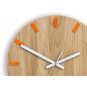Ceasuri de perete din stejar SIMPLE - portocaliu/alb 33 cm