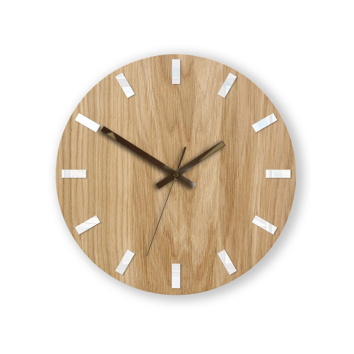 Ceasuri de perete din stejar SIMPLE - alb/maro 33 cm
