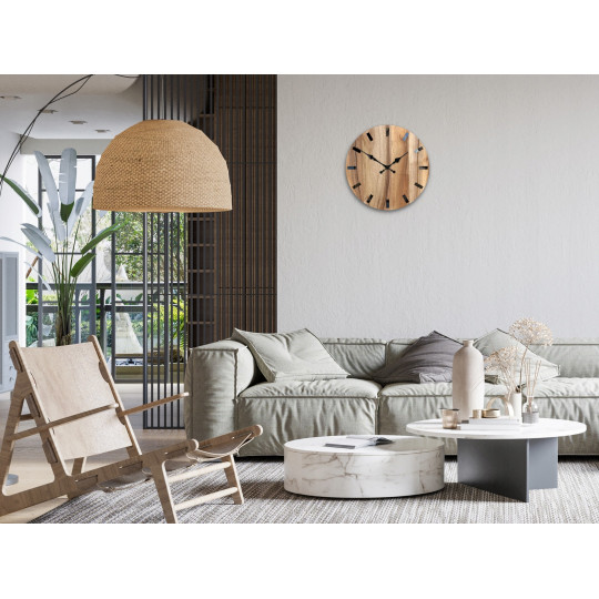 Ceas de perete din nuc SIMPLE 33 cm