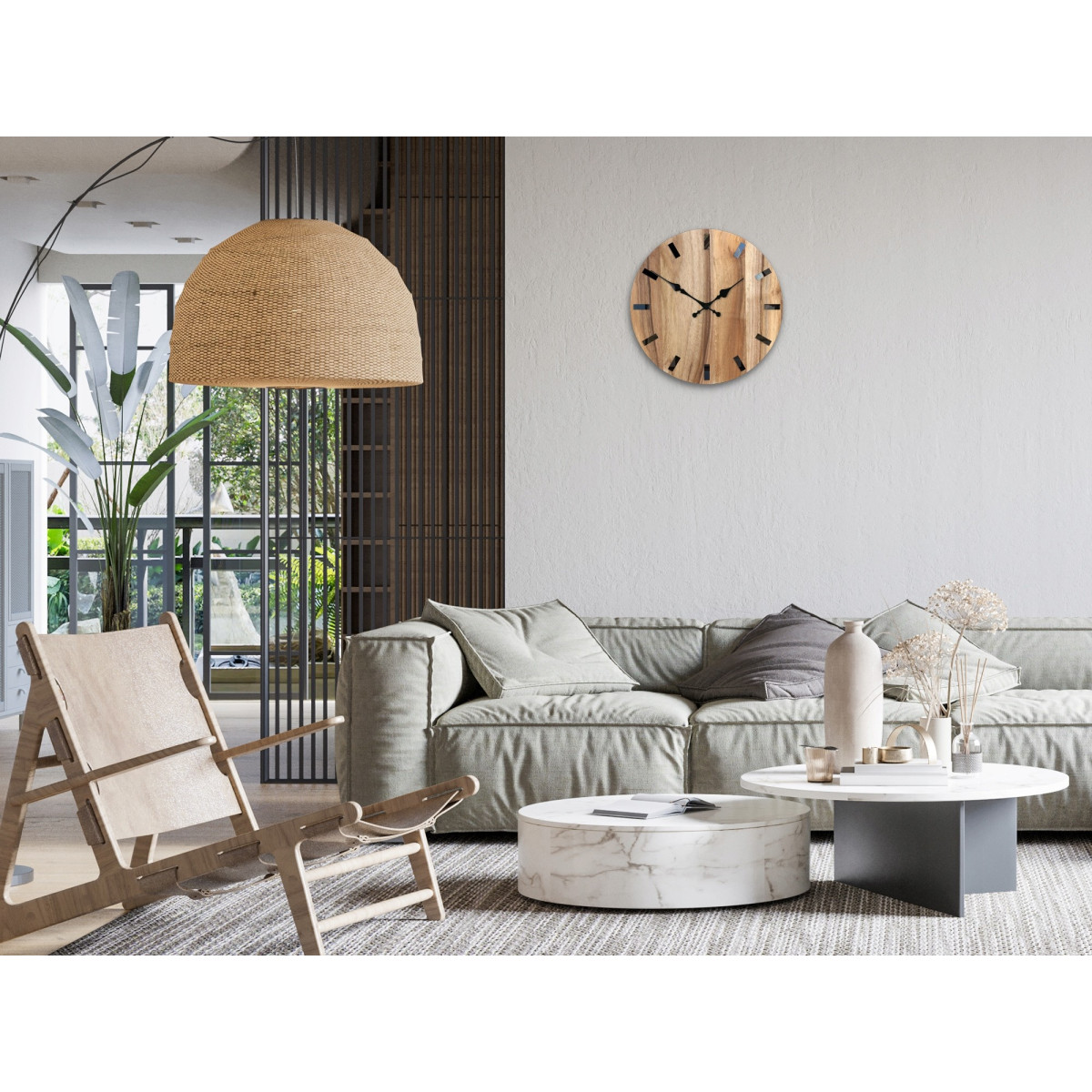 Ceas de perete din nuc SIMPLE 33 cm