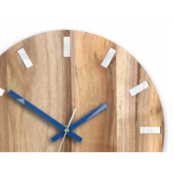 Ceasuri din lemn de nuc SIMPLE - alb/albastru 33 cm