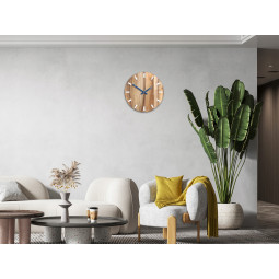 Ceasuri din lemn de nuc SIMPLE - alb/albastru 33 cm