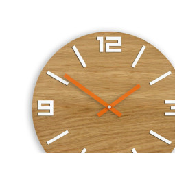 Ceasuri din lemn arabe, albe și portocalii, 33 cm.