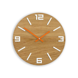 Ceasuri din lemn arabe, albe și portocalii, 33 cm.