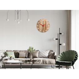 Ceasuri din lemn de nuc SIMPLE - alb/roșu 33 cm