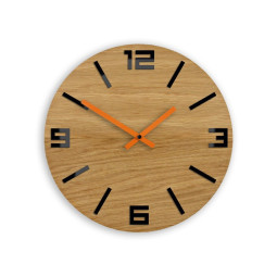 Ceasuri din lemn arăbesc de culoare neagră și portocalie, 33 cm