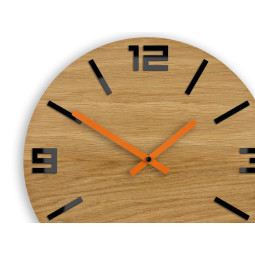 Ceasuri din lemn arăbesc de culoare neagră și portocalie, 33 cm