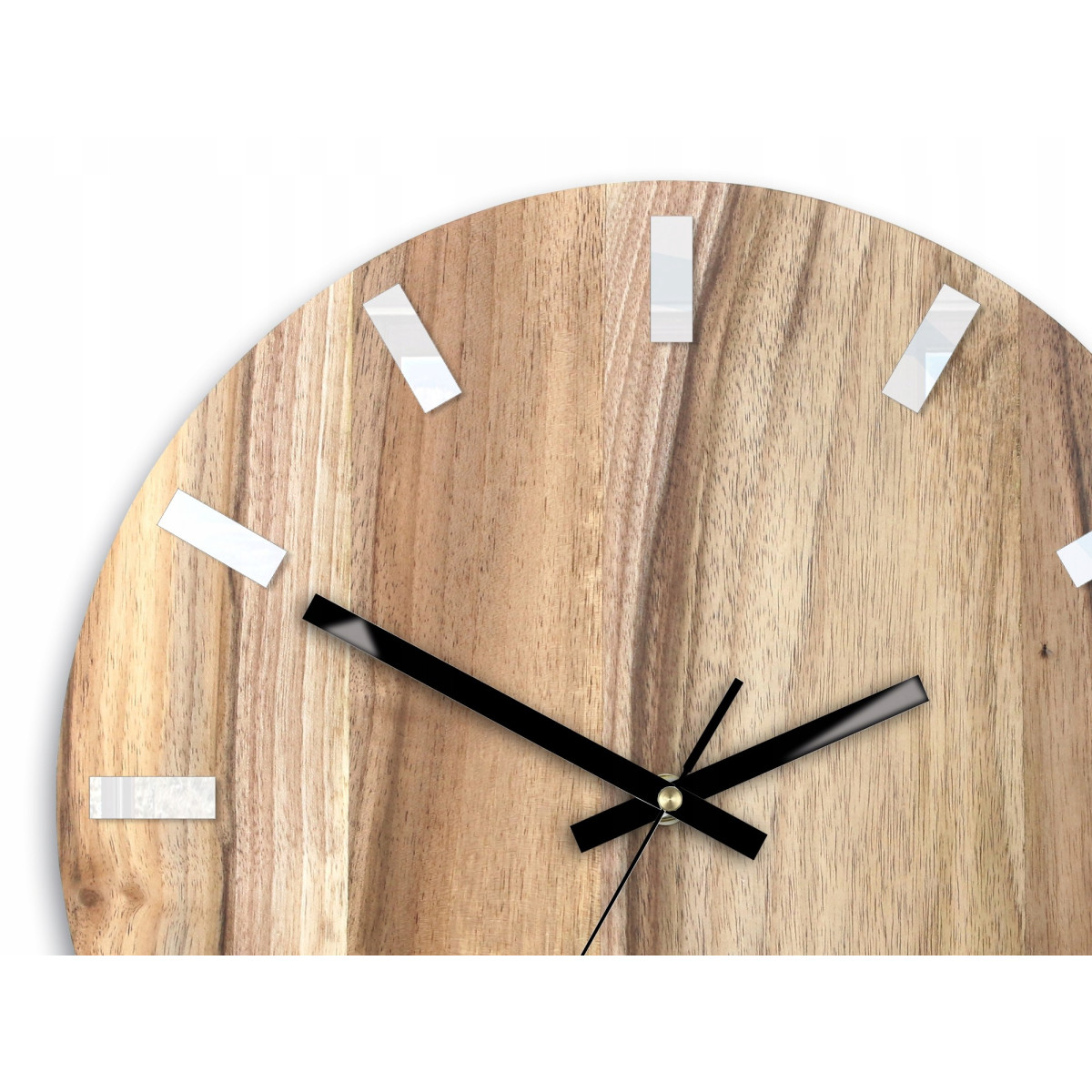 Ceasuri din lemn de nuc SIMPLE - alb/negru 33 cm