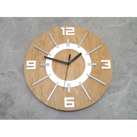 Ceasuri din lemn alb Aladdin 33 cm