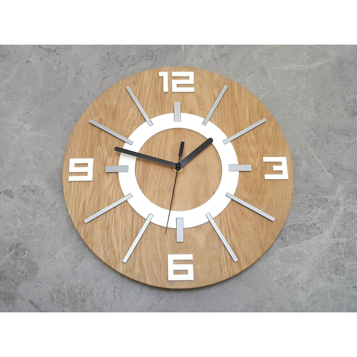 Ceasuri din lemn alb Aladdin 33 cm